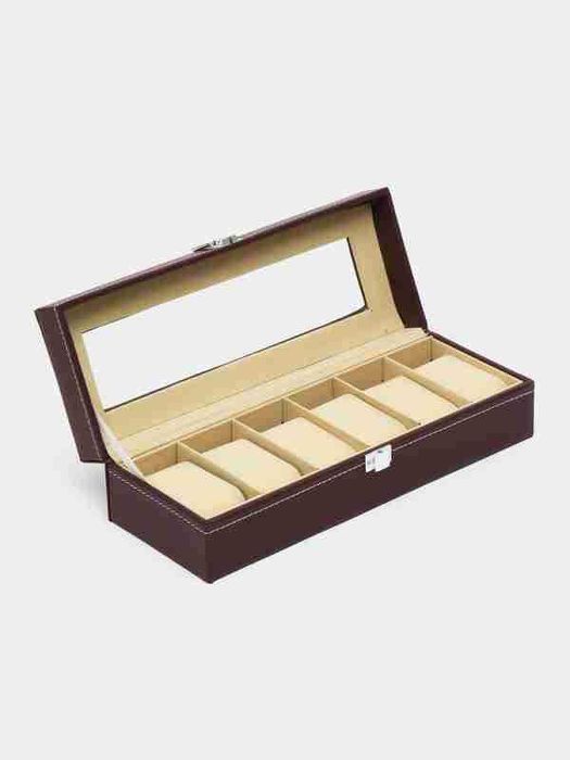 Шкатулка для хранения часов 6 мест – ПОДАРКА ДОСТАВКА В ДЕНЬ ЗАКАЗА