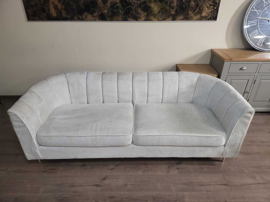 Кремав комплект дивани от плат две тройки