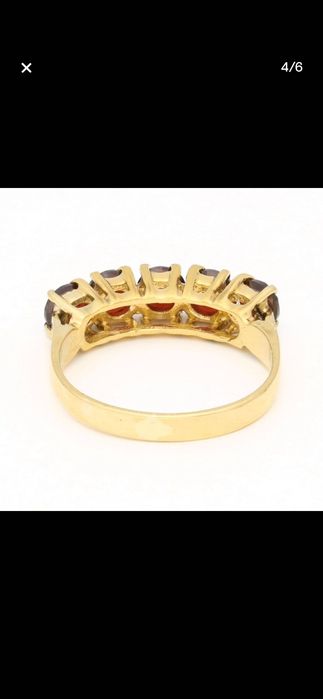Inel aur galben 18ct cu granat