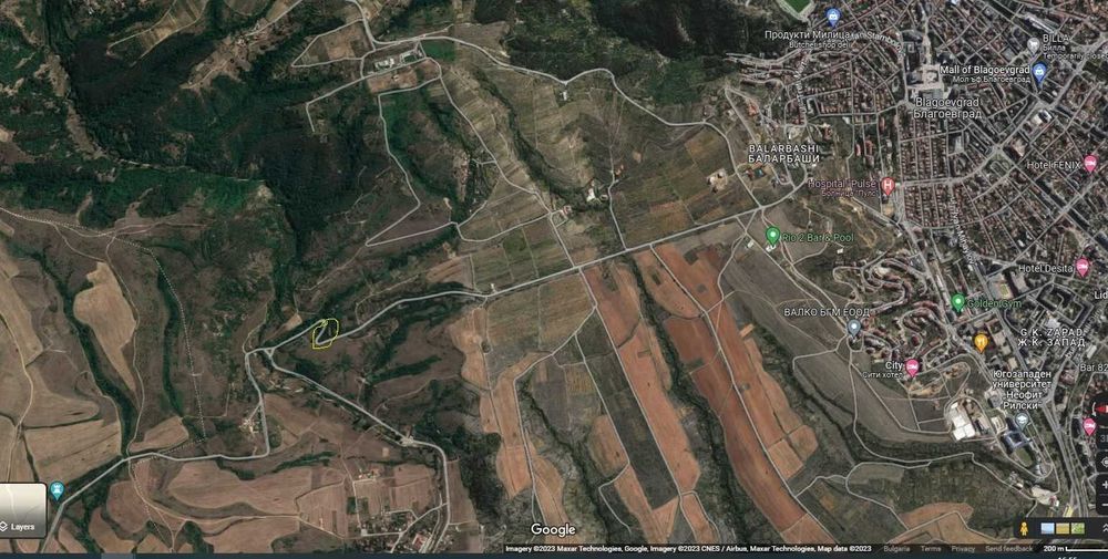 Продавам Място до асфалтов път В близост до Благоевград 2.2 Дк.