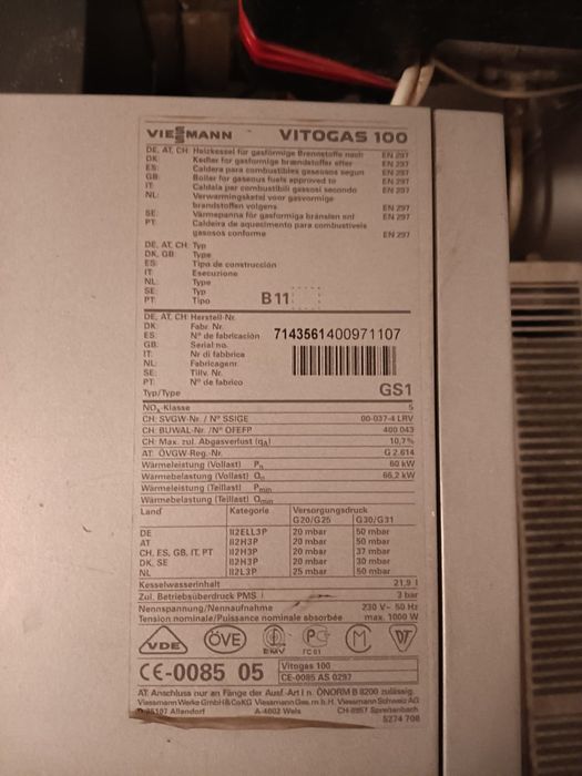 centrala gaz tiraj natural viessnann vitodens 100,  60 kw,