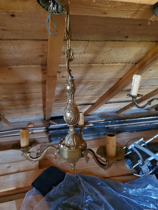 Lustra candelabru, aplice, obiecte decor vintage din bronz  masiv