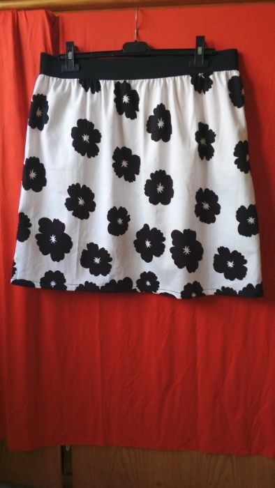 fusta de bumbac cu talia pe elastic