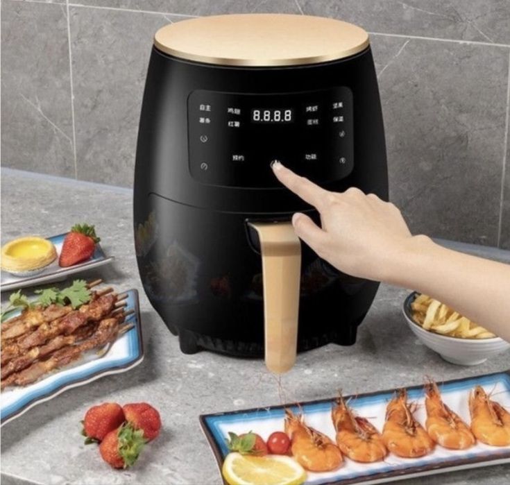 Friteuza cu aer cald Air Fryer,Display Digital pentru familie Functie de Coacere 6L