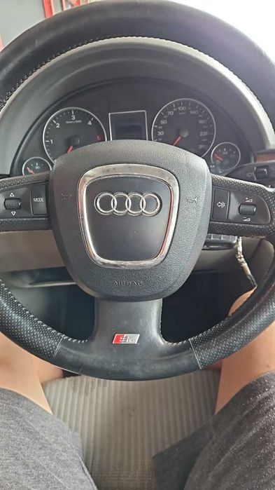 3D алуминиева Емблема SLine за волан Черна/Сива