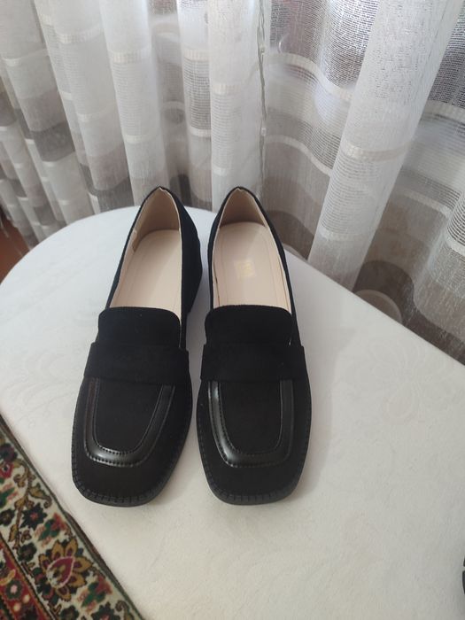 Туфли черные замшевые