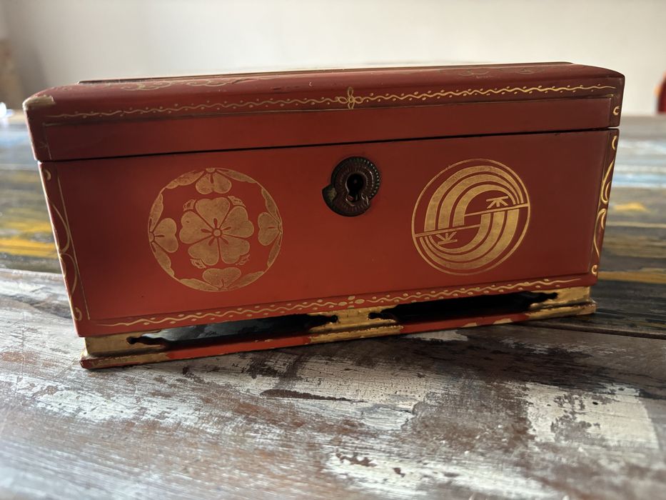 Две антикварни японски кутии за бижута-дърво,лак,Мейджи период