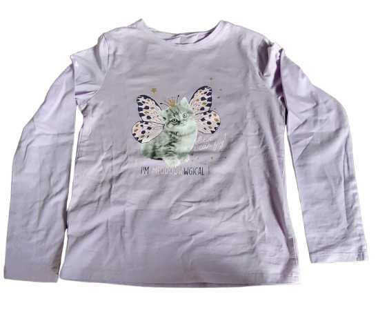 Bluză cu mânecă lungă,134-140 cm model pisică