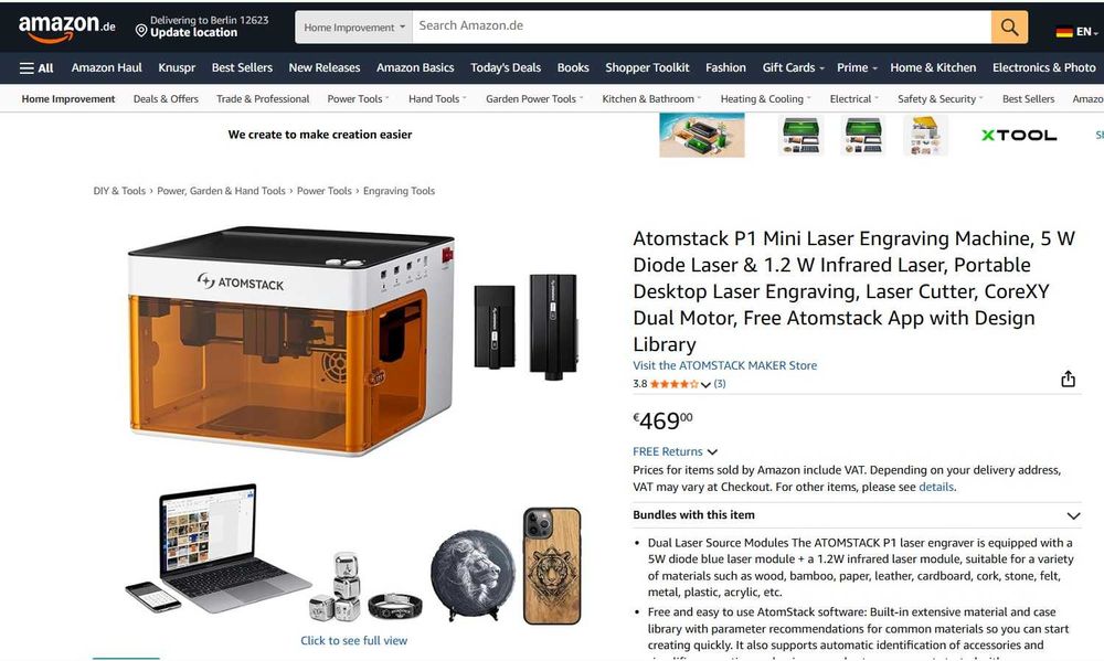 Mașină de gravat cu laser Atomstack P1 Mini