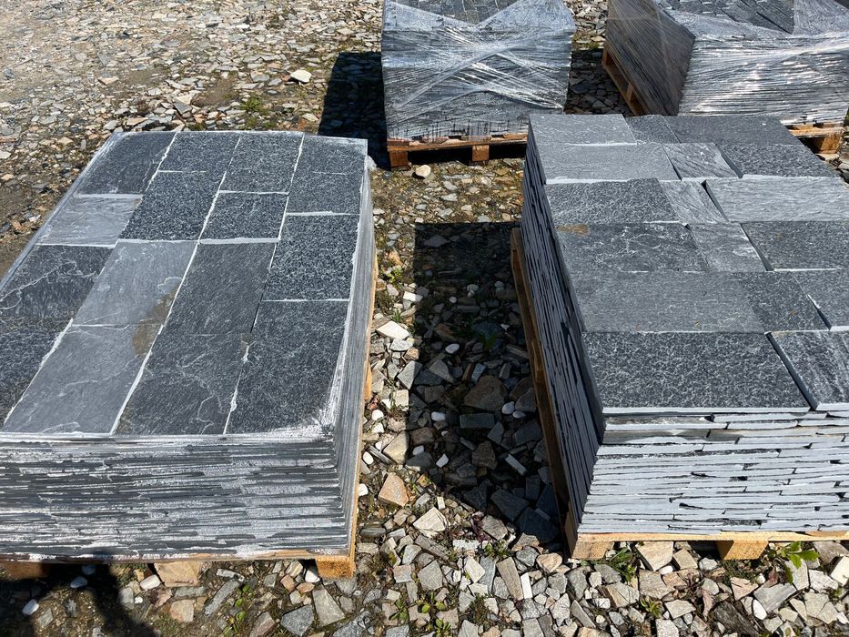 Гнайс Черен антрацит оформен естествен камък