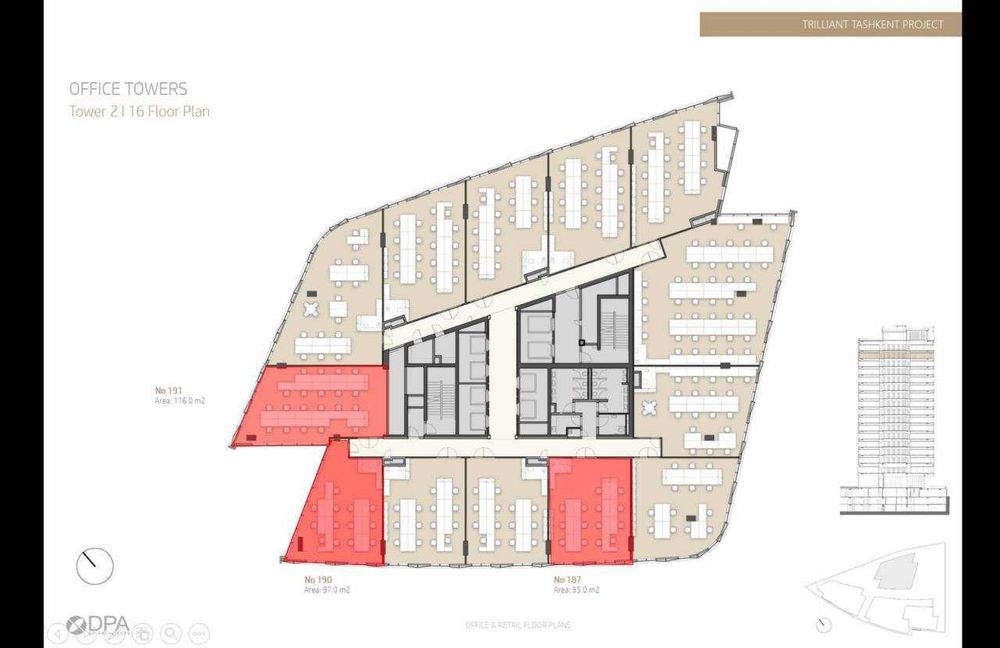 Аренда офиса 213 кв в бизнес центре TRILLIANT Tower 2