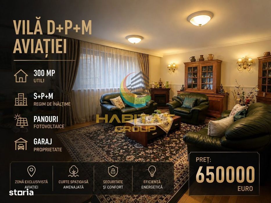 Vânzare Vila D+P+M 300 mp Aviației  Garaj- strada Simeria