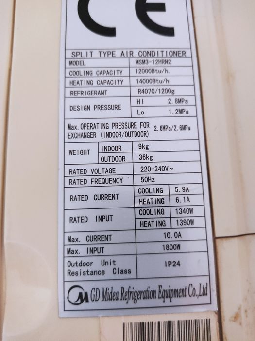 Klimatik Midea 12HRN2