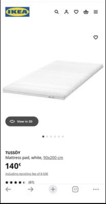 Topper IKEA cu husa detasabila