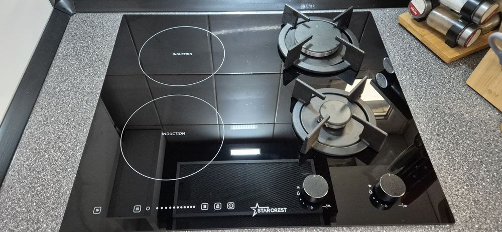 Plita mixta - inductie si gaz, 4 ochiuri