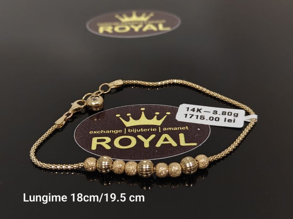 Bijuteria Royal: Brățară aur 14k/3.8 gr