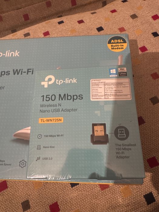Роутер tp-link новый запечатанный с USB адаптером