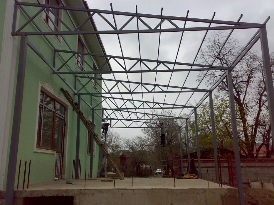 Навесы из профнастила с гарантией от 35000 тг. за кв.