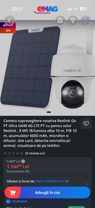 Camera supraveghere Reolink PT ultra
