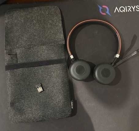 Căști wireless Jabra Evolve 65 HSC018WA cu dongle USB și husă