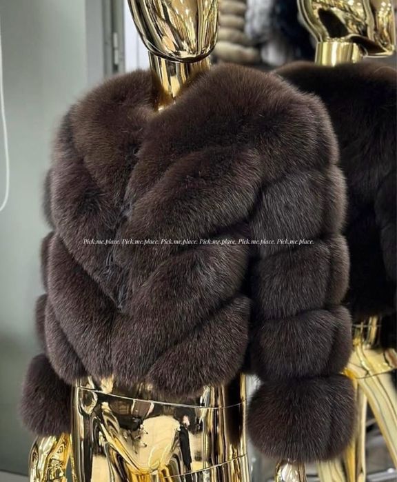 Палто от естествен косъм лисица и лама