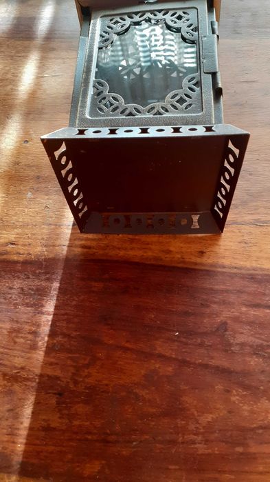 фенер метален за свещ кандило или други, състарено злато