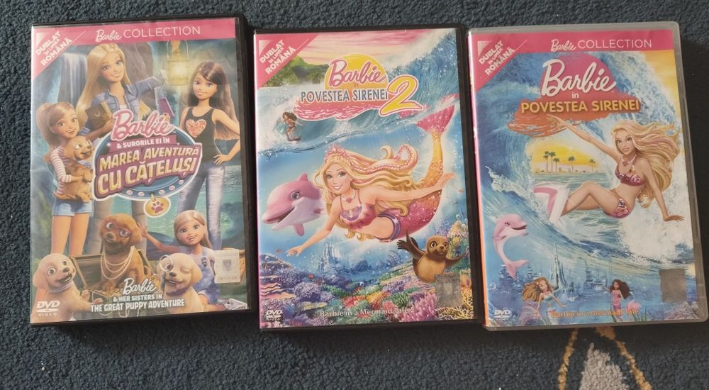 Dvd-uri Barbie povestea sirenei 1&2+un alt film
