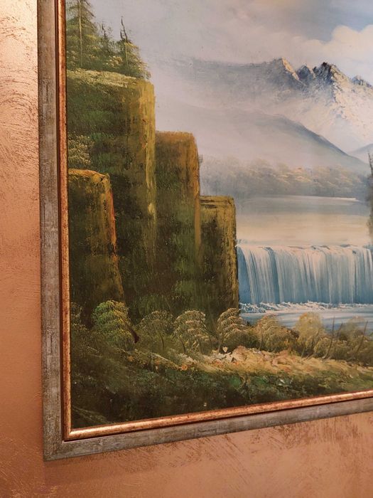 Голяма Ръчно Рисувана Картина (60x120 см) с ЧИСТО НОВА Модерна Рамка