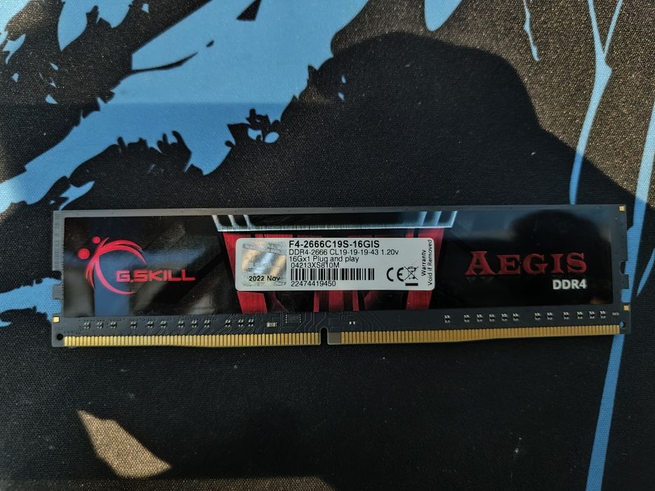 RAM памет G.Skill Aegis 16GB DDR4 2666MHz CL19 (F4-2666C19S-16GIS)