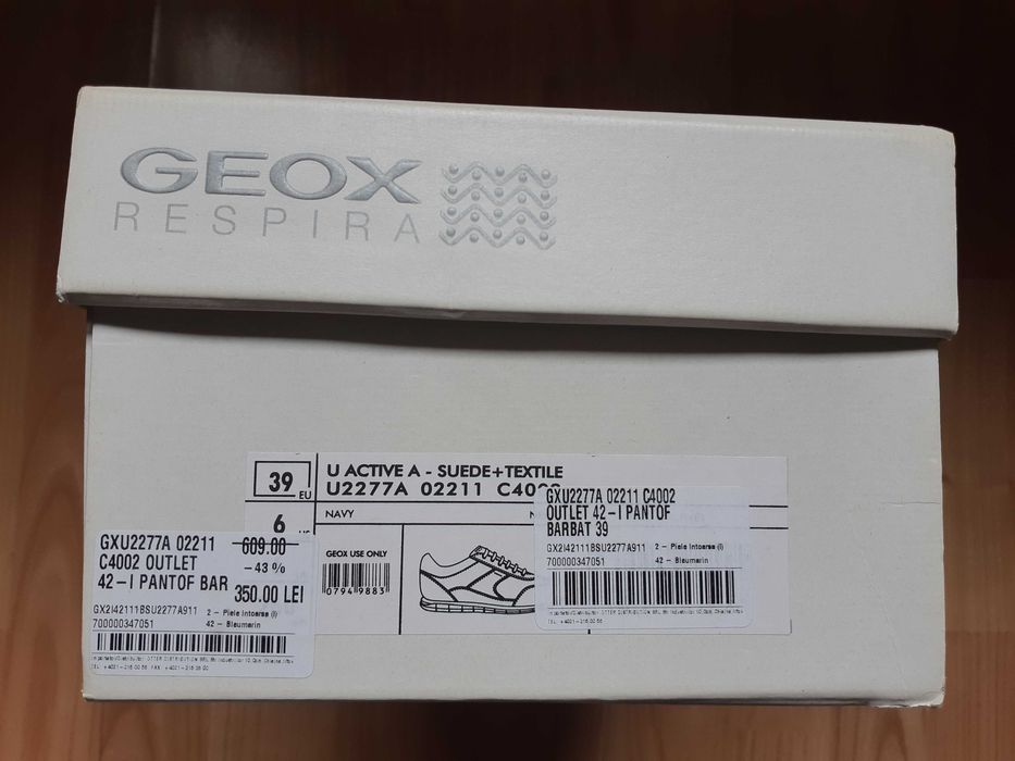 Adidasi barbati Geox Respira, impermeabili, respirabili, marime 39