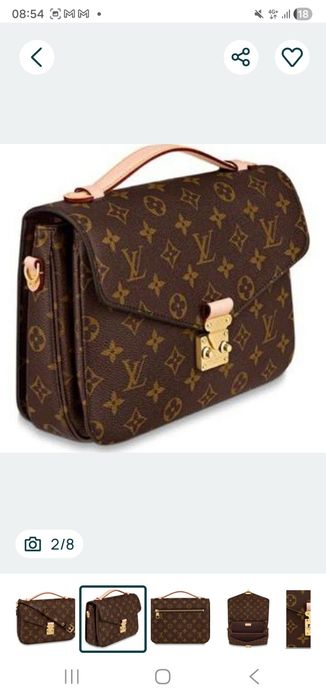 Geanta piele naturala LV Pochette Metis+portofel,cutie,certificat,card,saculet, etichetă incluse