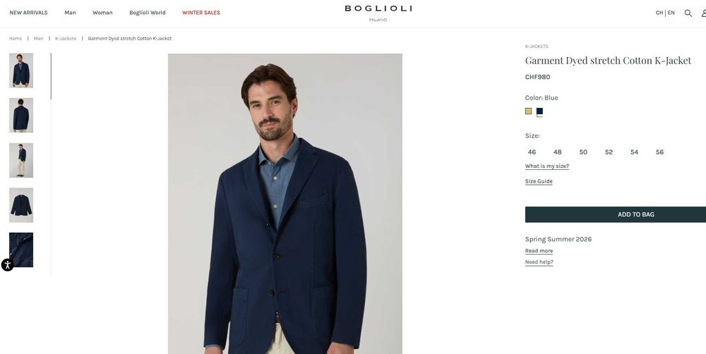 Sacou blazer 54 XXL de lux BOGLIOLI lana super 130's blue navy