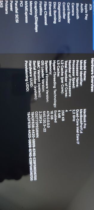 MacBook Pro Retina, display 15,4 inch, Mid2015