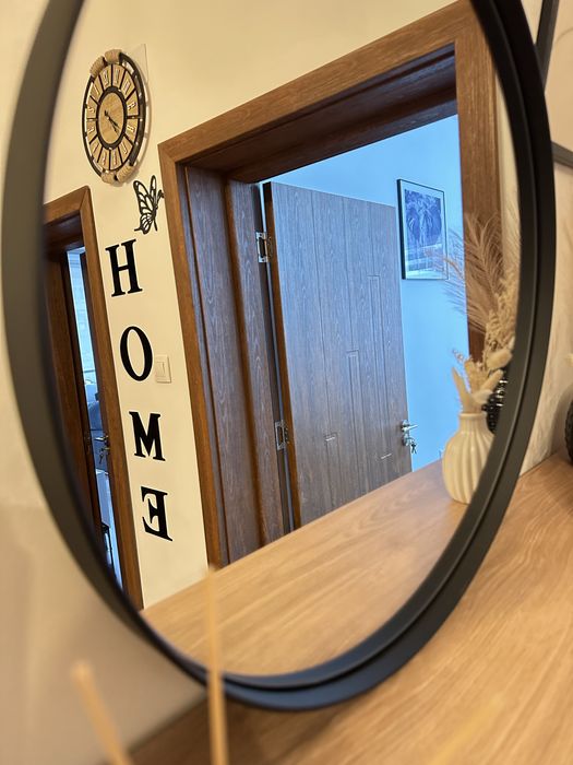 Декоративно Къгло Огледало с Рамка за Стена 50 см.