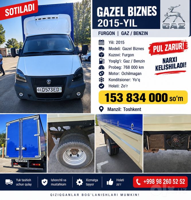 Gazel furgon sotiladi.