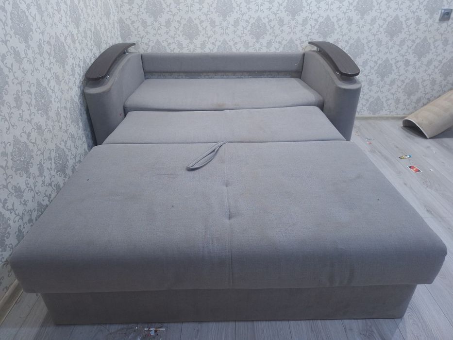 Диван складной серый