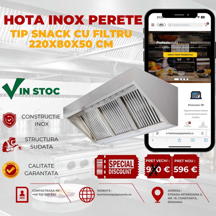 HOTA Inox De Perete 100CM pana la 250 CM Preturi Reale