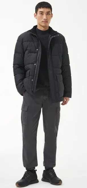 Geaca parka 52 XL cu puf si pene Tommy Hilfiger albastru inchis