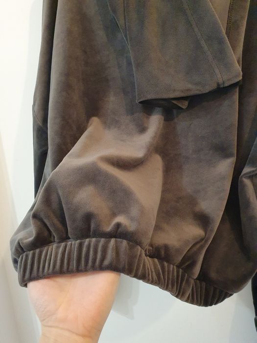 Hanorac scurt material plus gri L