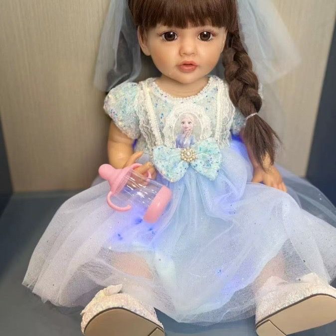 Эльза платя светяшая говорящая кукла реборн оргинал