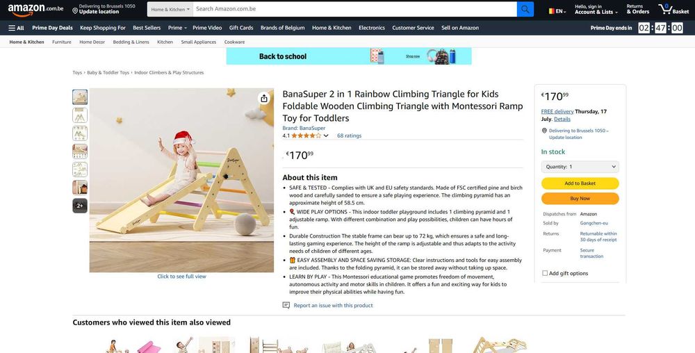 Triunghiul Montessori Pikler cu Rampa Reversibila, REDUS de la 860RON