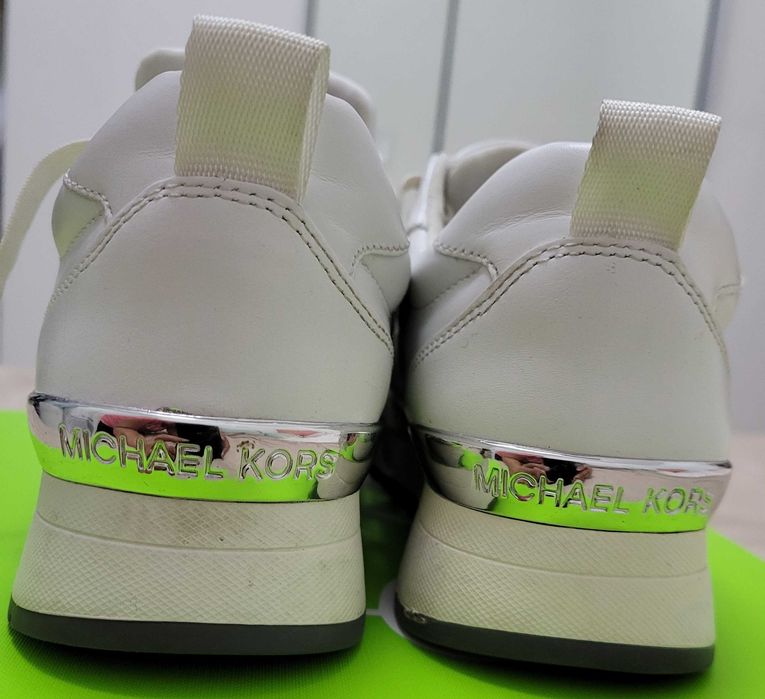 Дамски кожени маратонки Michael Kors Allie Stride, бели, US 6.5