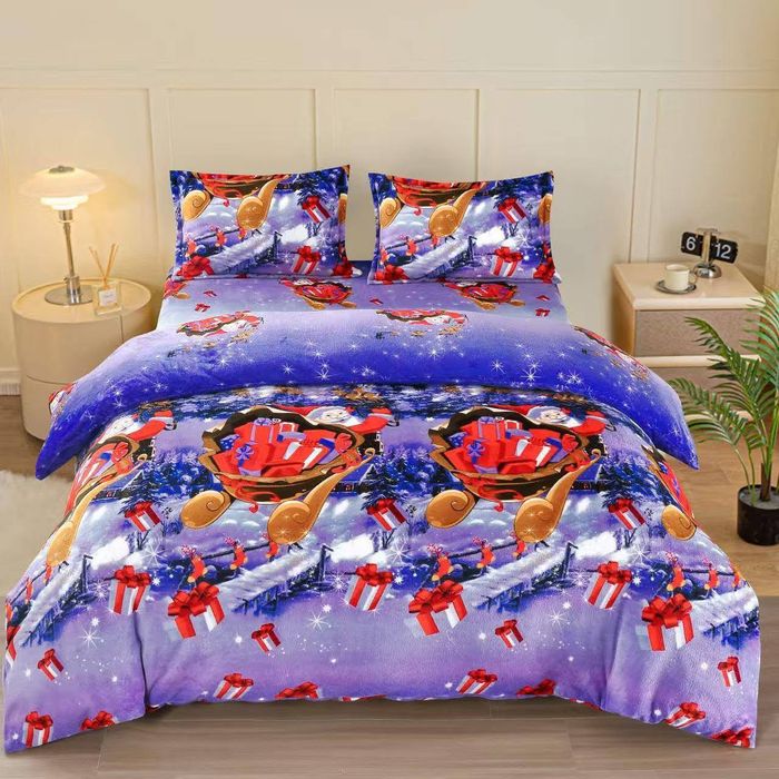 Lenjerie de pat cocolino 4 piese cu cearceaf pe elastic