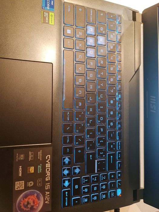 Лаптоп MSI Cyborg 15 A12VE, 15.6", Intel Core i7-12650H, 16GB, 1TB SSD