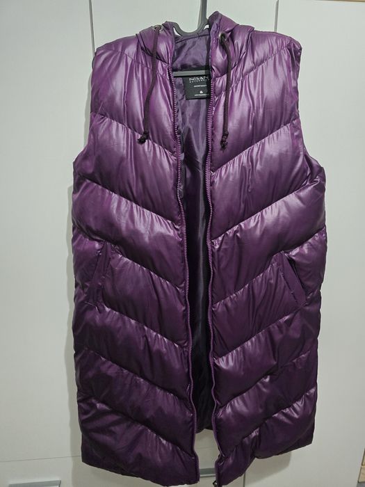 Дълъг елек грейка в лилаво