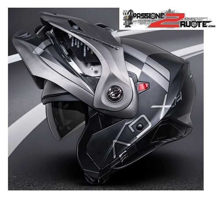 Отваряема Мото каска Scorpion ADX 2 Galane Matt Black Gray,очила NEW