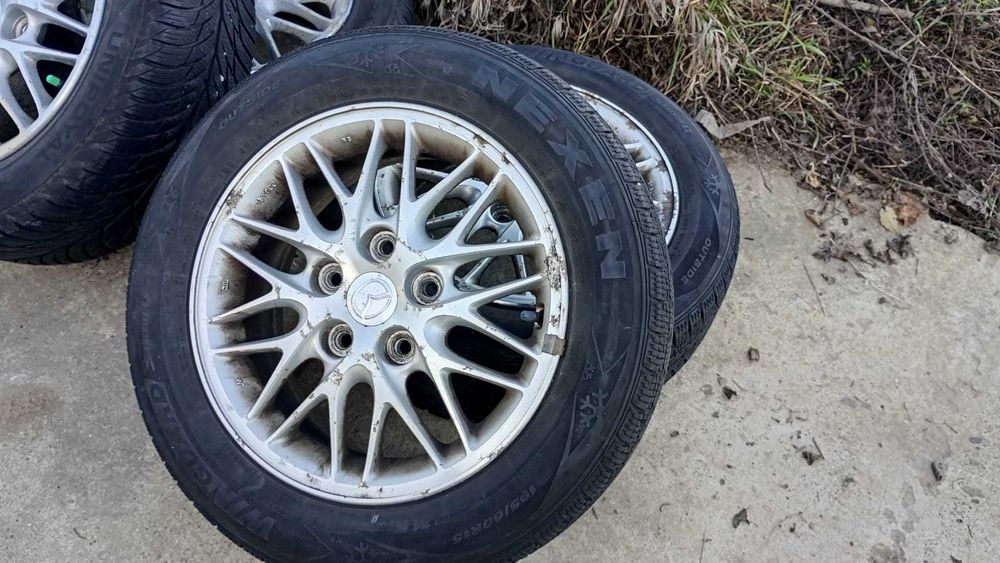 Vând pachet roți Mazda: 4x jante aliaj R15 + anvelope 195/60 R15+bonus