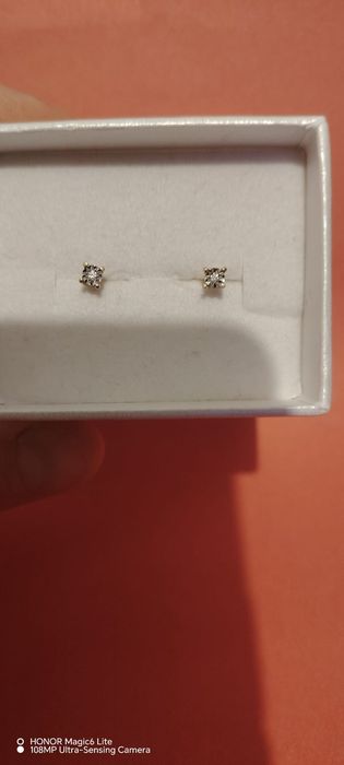 Cercei aur cu diamante