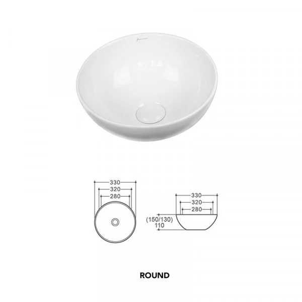 Lavoar pe blat  alb 33x33