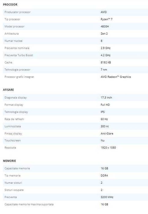 Laptop Gaming Lenovo Legion 5 17ARH05H 17.3inch